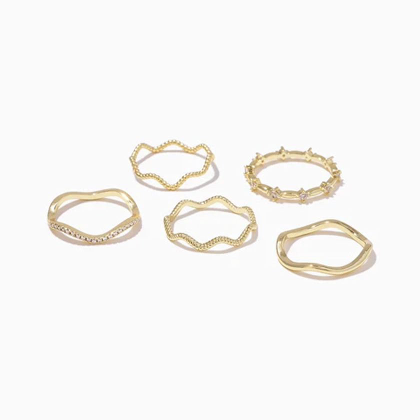 Vintage 5 Layered Ring Set