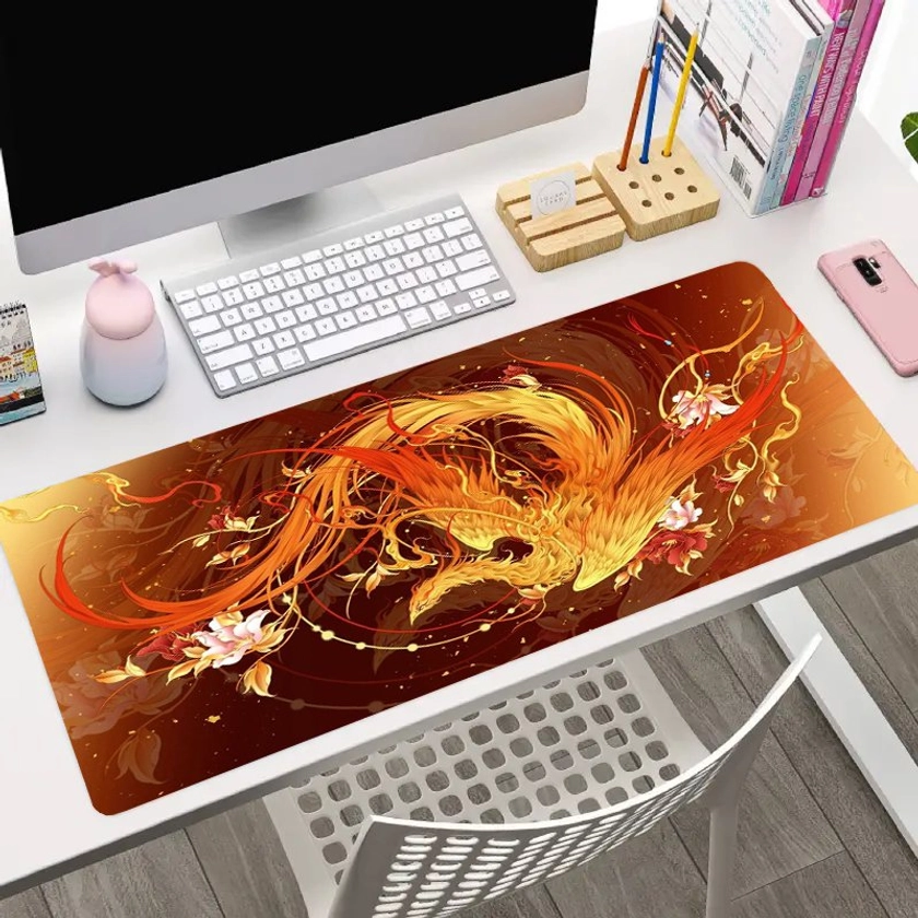 Gorgeous Phoenix Desk Mat Desk Pad Large Gaming Mouse Pad E-Sports Office Keyboard Pad Computer Mouse Non-Slip Computer Mat Gift For Boyfriend/Girlfri