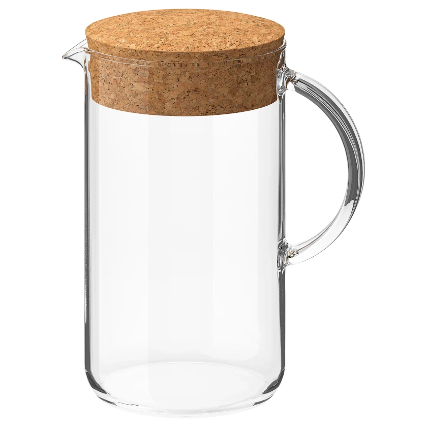 IKEA 365+ Pitcher with lid - clear glass/cork 51 oz