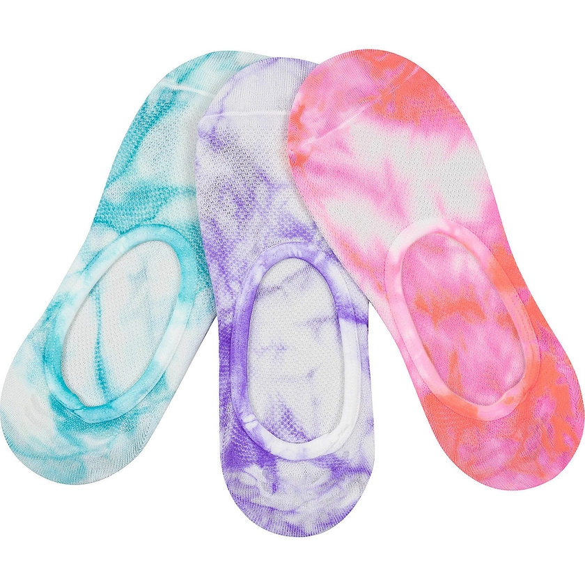 BCG Women’s Footie Tie-Dye Mesh No Show Socks 3 Pack