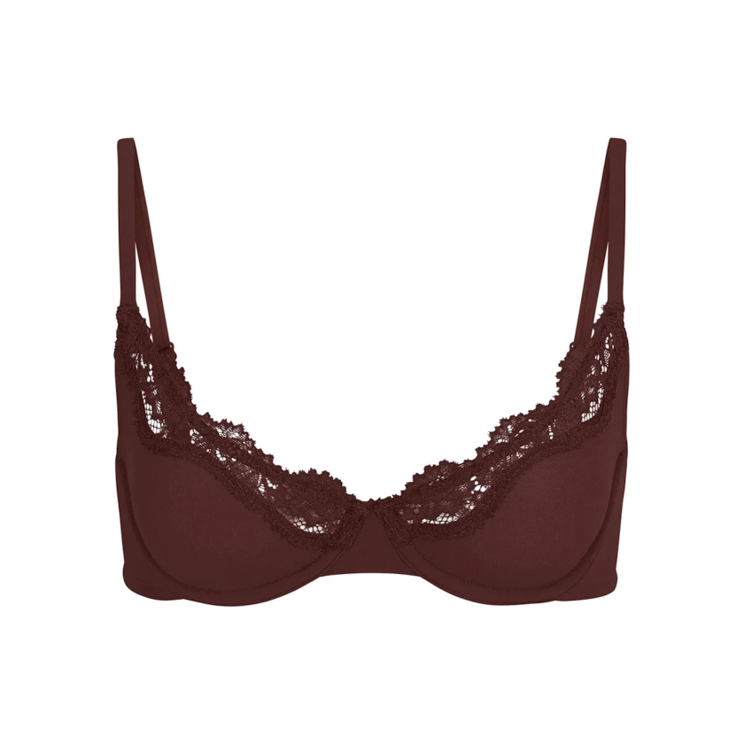 FITS EVERYBODY LACE UNLINED SCOOP BRA | COCOA