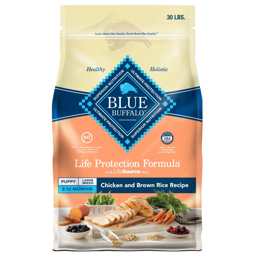 Blue Buffalo Life Protection Formula Large Breed Dry Puppy Food, Chicken & Rice, 30 lbs.