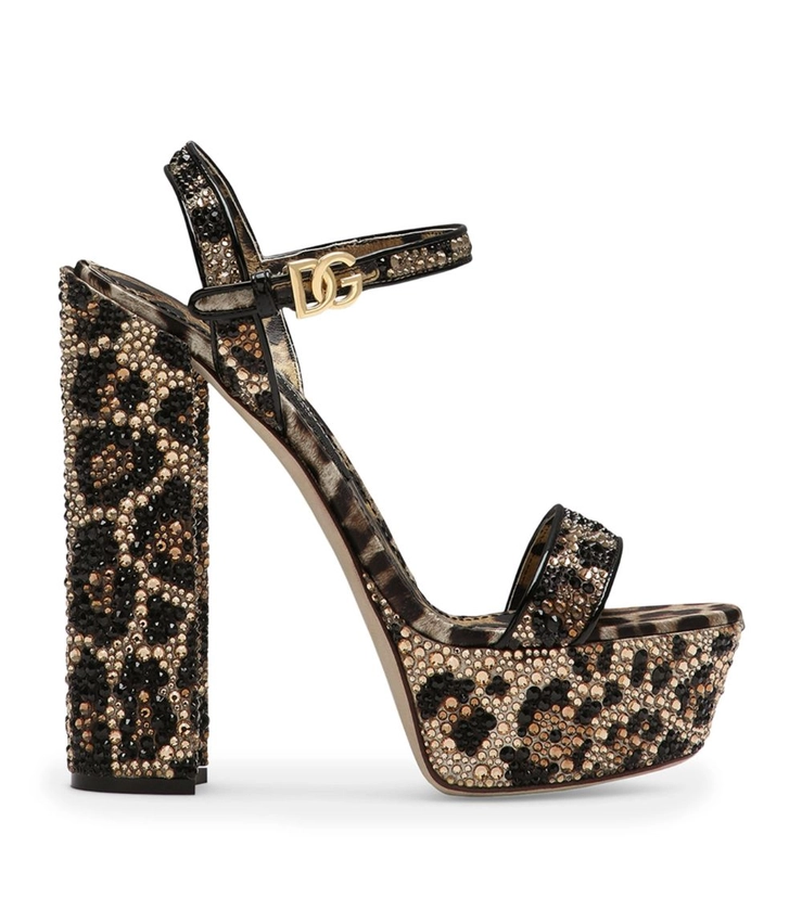 Womens Dolce & Gabbana multi Rhinestone-Embellished Platform Sandals 105 | Harrods # {CountryCode}