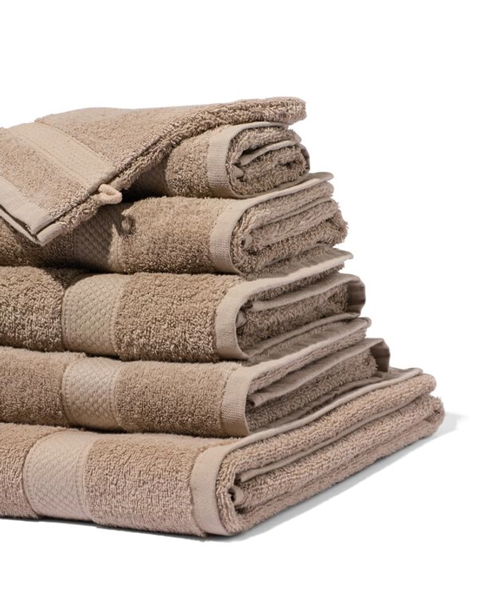 handdoeken - zware kwaliteit taupe - HEMA
