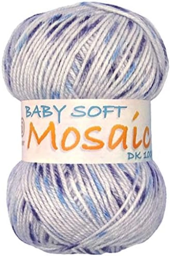Marriner Mosaic Baby Soft Double Knit 100g | Knitting/Crochet Yarn | 100% Acrylic (Blueberry Muffin, Single Ball) : Amazon.co.uk: Home & Kitchen