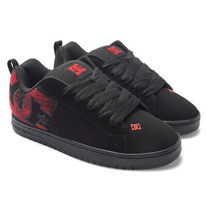 DC Shoes Men's Court Graffik Black/Red Plaid Low Top Sneaker Shoes Clothing A... | eBay