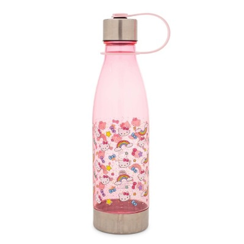 Silver Buffalo Sanrio Hello Kitty Pastel Star Toss Print Water Bottle With Lid | Holds 20 Ounce