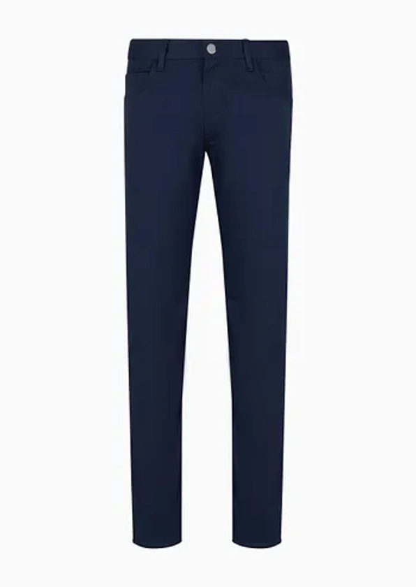 Regular-fit, five-pocket trousers in stretch cotton