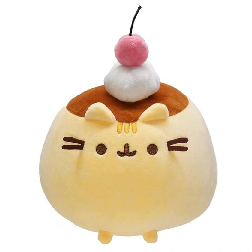 Cojín de peluche lindo Pusheen cat estilo pudín, suave y mullido de 8 pulgadas con diseños de comida de gatito, cojín de peluche de meme para amigos, juguete adorable de anime y juegos de dibujos animados, juguete de dormir animal de anime de mascota, regalo de cumpleaños para amigos y decoración del hogar