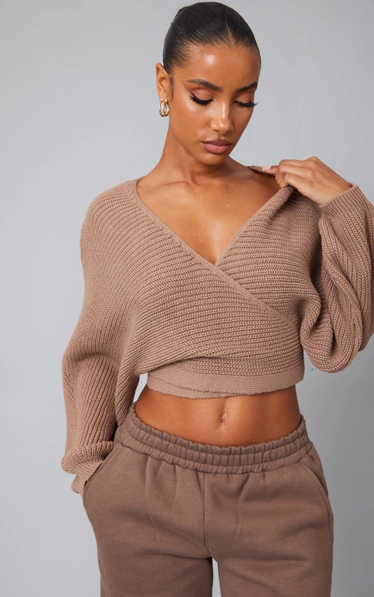 Mocha Chunky Tie Waist Belted Cardigan