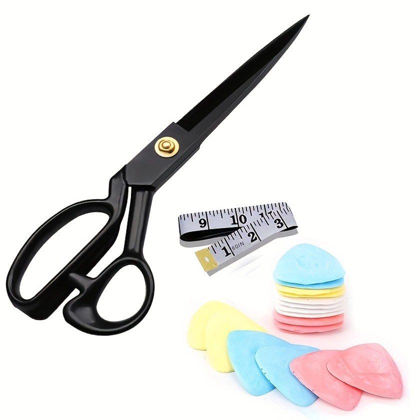 Premium Fabric Scissors Heavy Duty, Sharp Universal Sewing Kit For Office Crafts Sewing Embroidery, Professional Tailor Scissors Fabric Marking For Qu