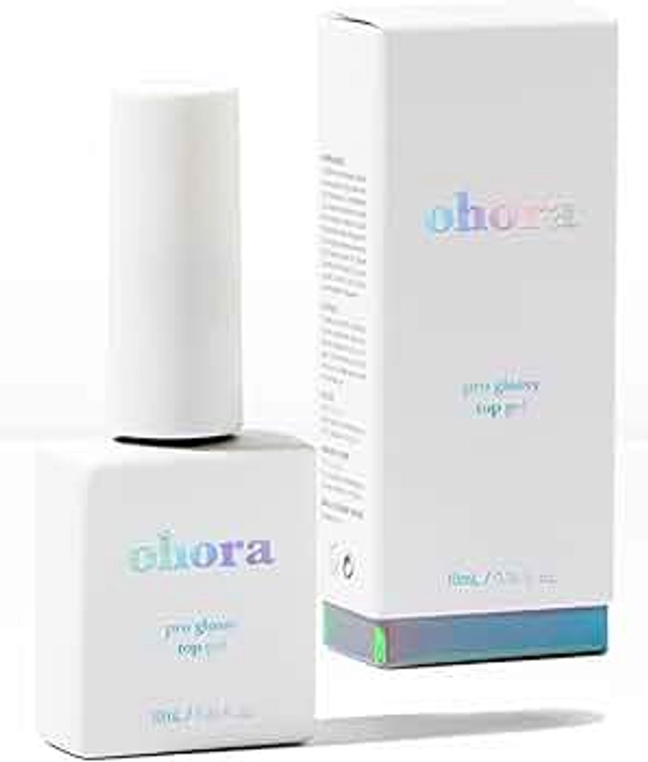 ohora Pro Glossy Top Gel - High Gloss, Corrects Nail Texture, Easy to Use, Comfortable Curing, and Easy to Remove - Professional Salon-Quality Nail Care - 10ml