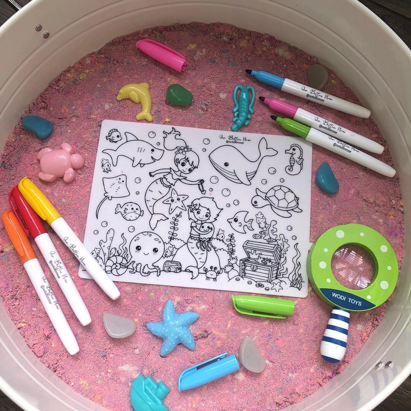 Reusable Silicone Colouring Mat 20cm X 15cm Under the Ocean - Etsy Canada