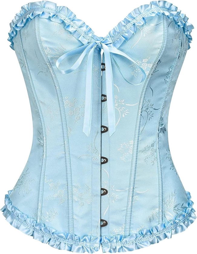 SZIVYSHI Corset Tops for Women, Bustier Shapewear Lingerie, Lace Waist Push Up Bodysuit