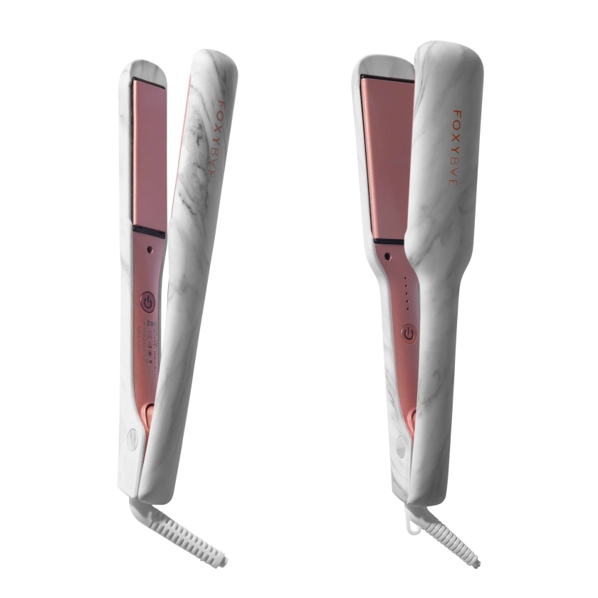 White Marble Rose Gold Flat Iron