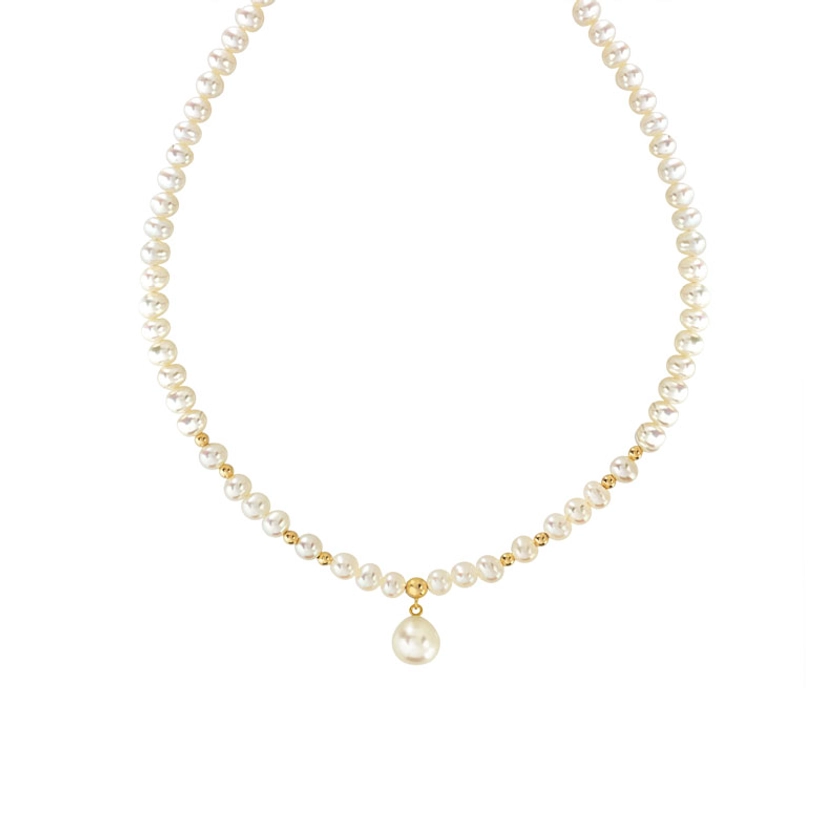 Collier or 750 jaune pampille perles de culture de Chine 42,5 cm | MATY