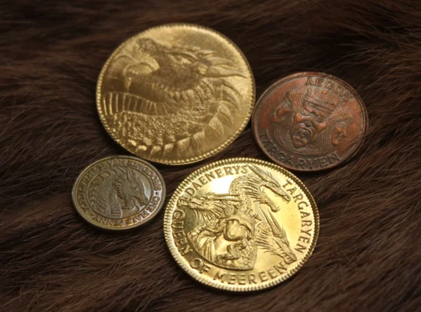 House Targaryen Set of 4 coins -Officially Licensed ASOIAF