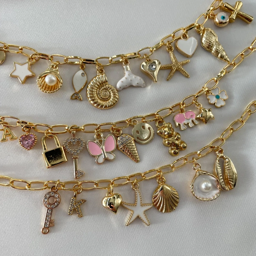 Charm Bracelet, Personalized Charm Bracelet for Women, Design Your Own Jewelry, Choose Your Jewelry, Custom Bracelet, Gift for Girlfriend - Etsy