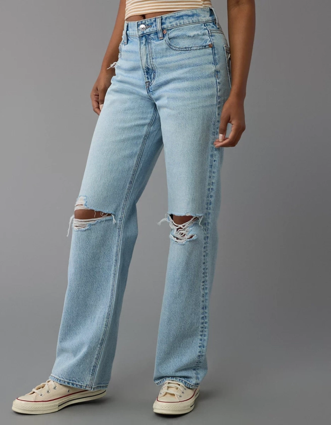 AE Strigid Ripped High-Waisted Stovepipe Jean