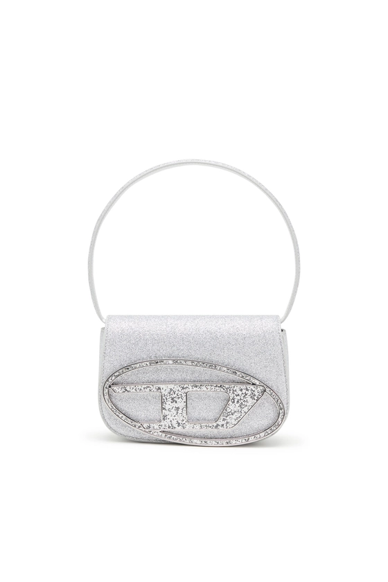 1DR Shoulder Bag - Iconica borsa a tracolla in tessuto glitter Donna | Rosa | Diesel