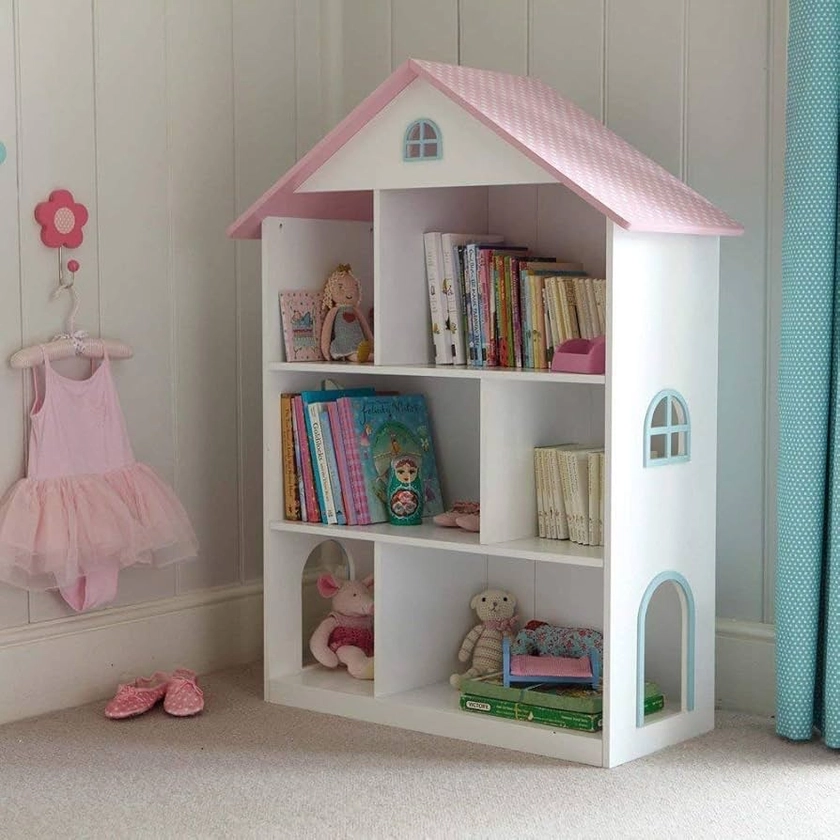 Wooden Doll House Shelf Bookcase Storage Rack Display Shelving Unit Children's Books Games Toys Tidy Display Storage