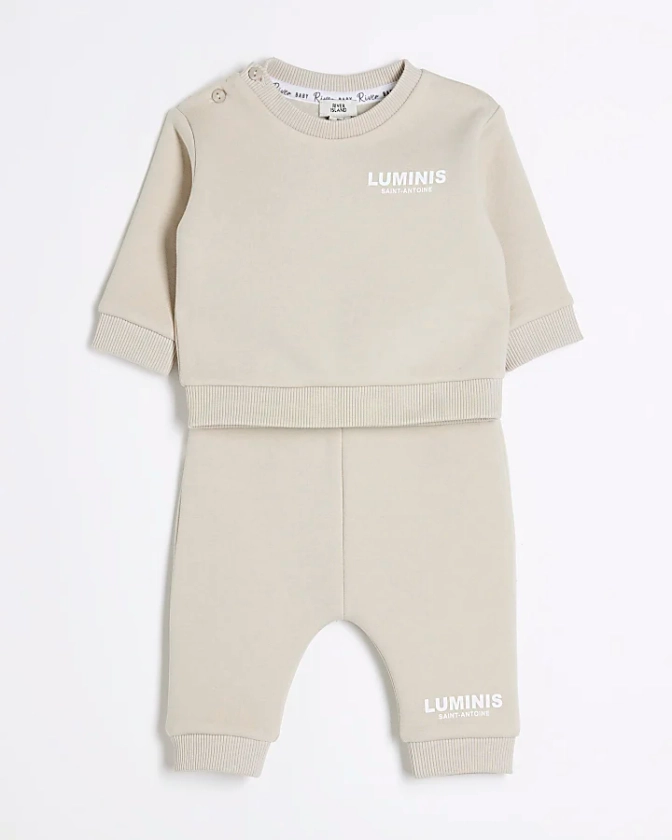 Baby Boys Beige Luminis Sweatshirt Set | River Island