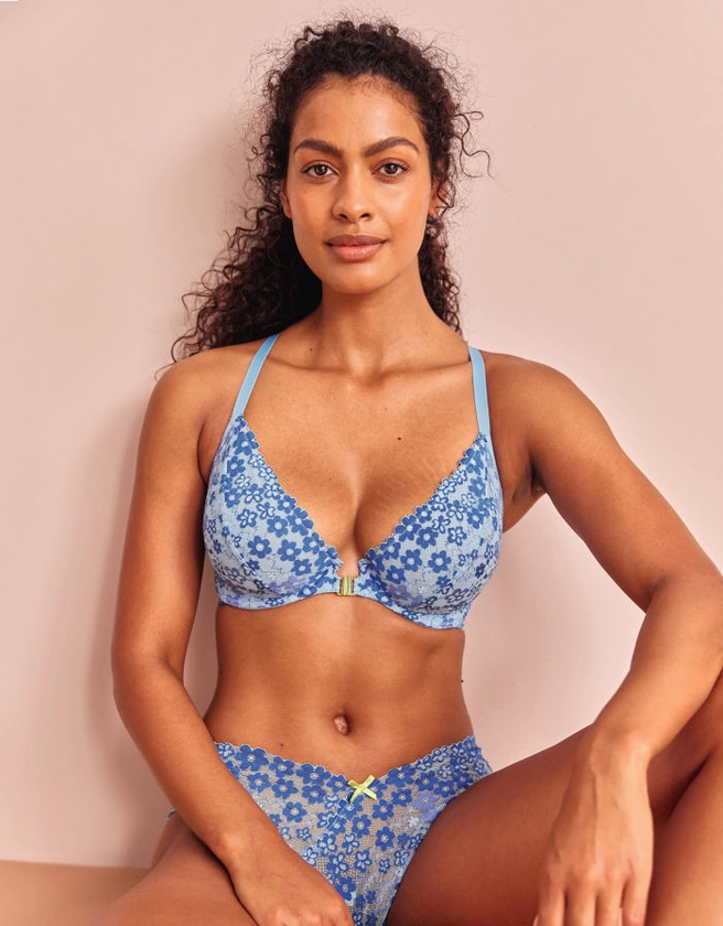 Dana Bra by Bravissimo | Blue Multi | Plunge Bra