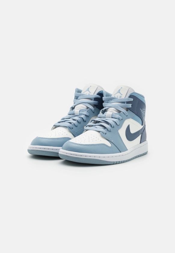 Jordan AIR JORDAN 1 MID - Baskets montantes - sail/diffused blue/blue grey/white/blanc - ZALANDO.FR