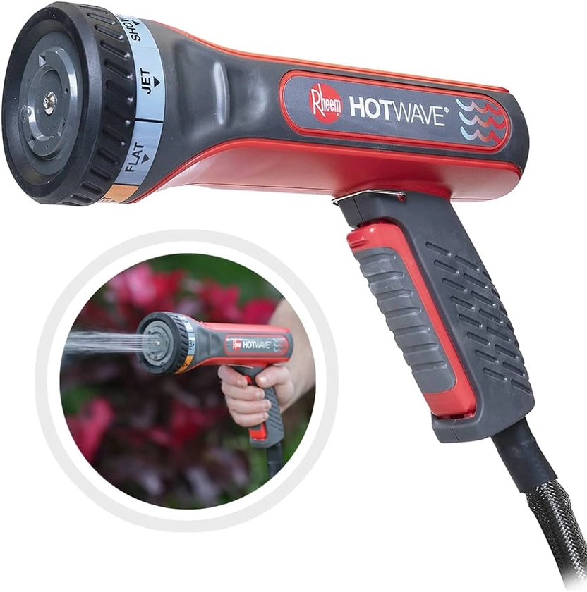 Rheem HotWave Multipurpose Heated Hose Nozzle Sprayer, Red