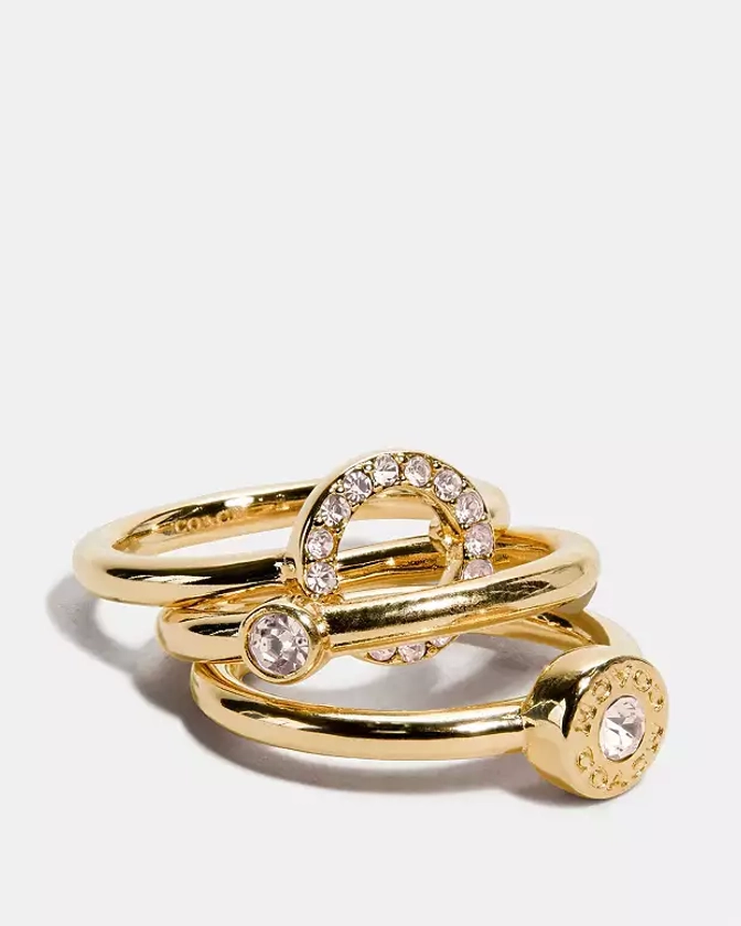 COACH® Outlet | Open Circle Halo Ring Set