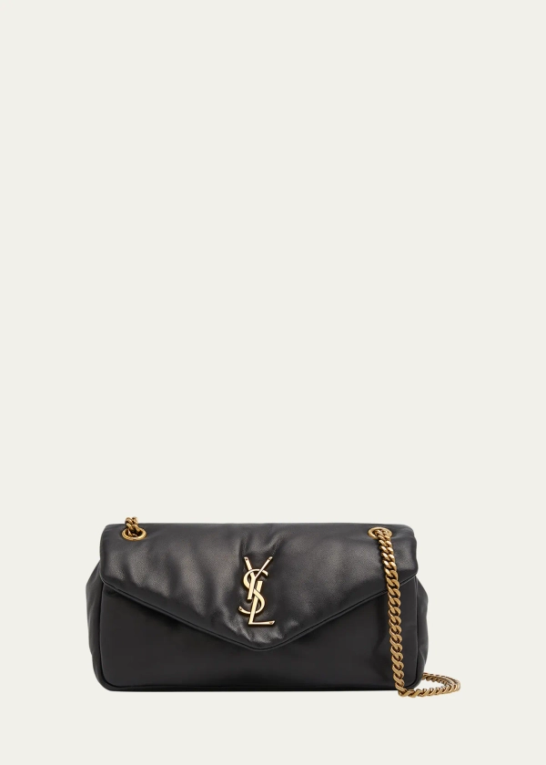 Saint Laurent Calypso Small YSL Shoulder Bag in Smooth Padded Leather