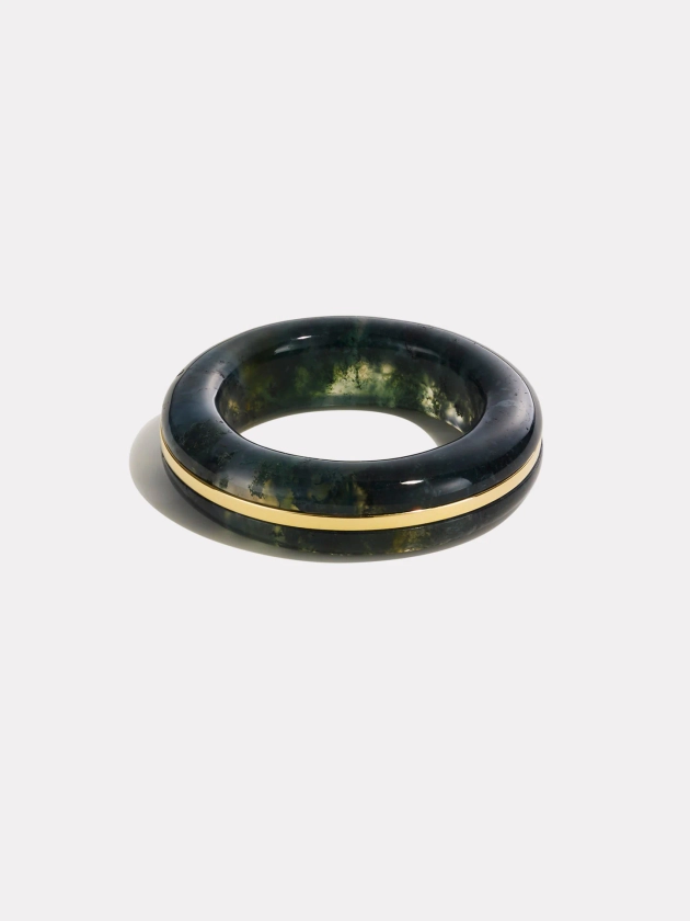 Essential Gem Stacker Ring - Green Moss Agate | BY PARIAH