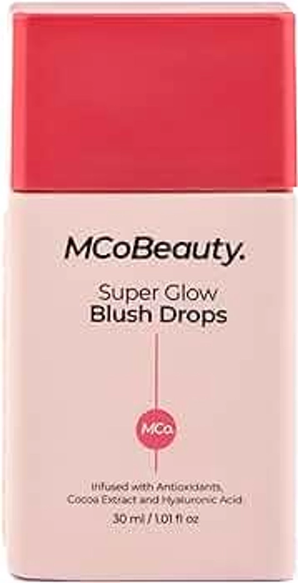 MCoBeauty Super Glow Blush Drops, Rose Pink, Luminous Flush for Radiant Cheeks, Vegan, Cruelty Free Cosmetics