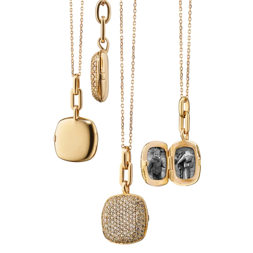 "Rae" Locket Necklace with Champagne Diamonds | Monica Rich Kosann