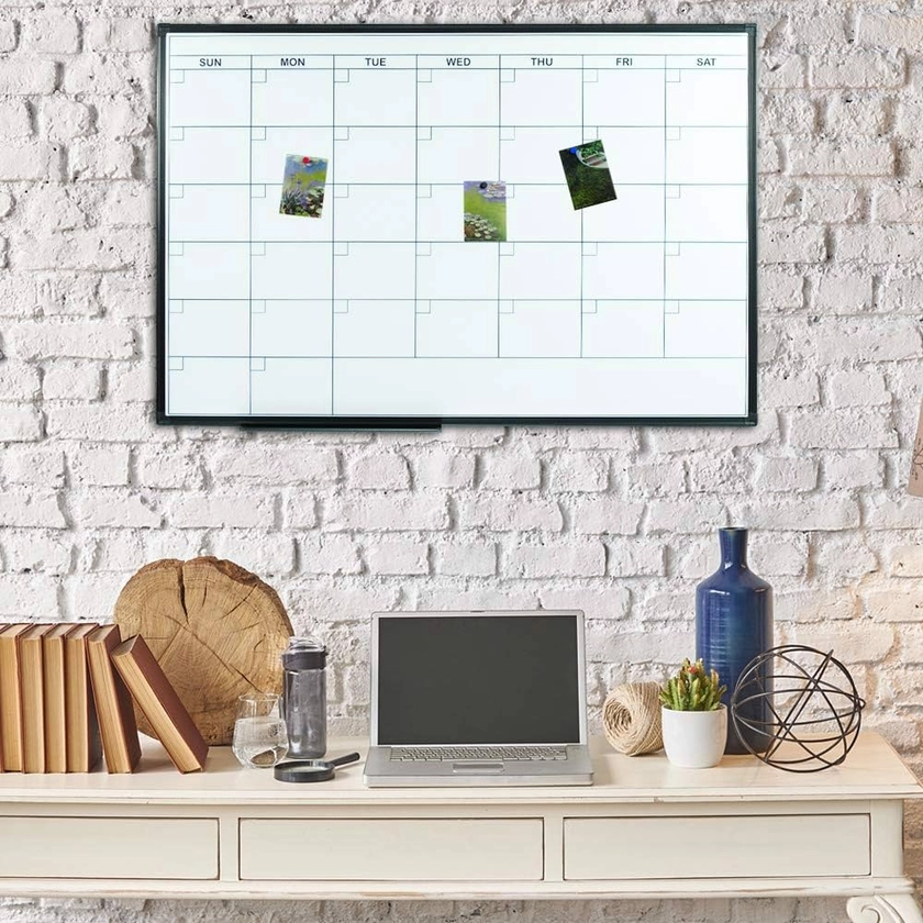 Amazon.com : Lockways Dry Erase Calendar Whiteboard, Framed Magnetic Whiteboard Calendar 36 x 24 Inch, Ultra-Slim Black Aluminium Frame : Office Products