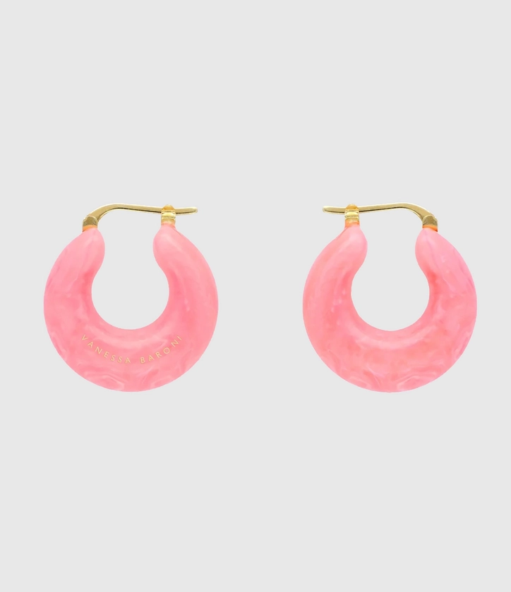 VANESSA BARONI - Boucles d'oreilles Circlet Neon Pink Marble