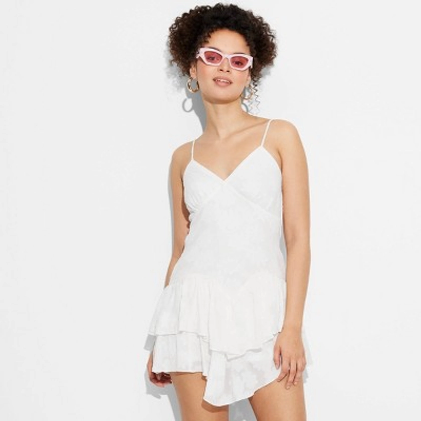 Women's Triangle Cup Tiered Mini Skater Dress - Wild Fable™ Off-White XXS