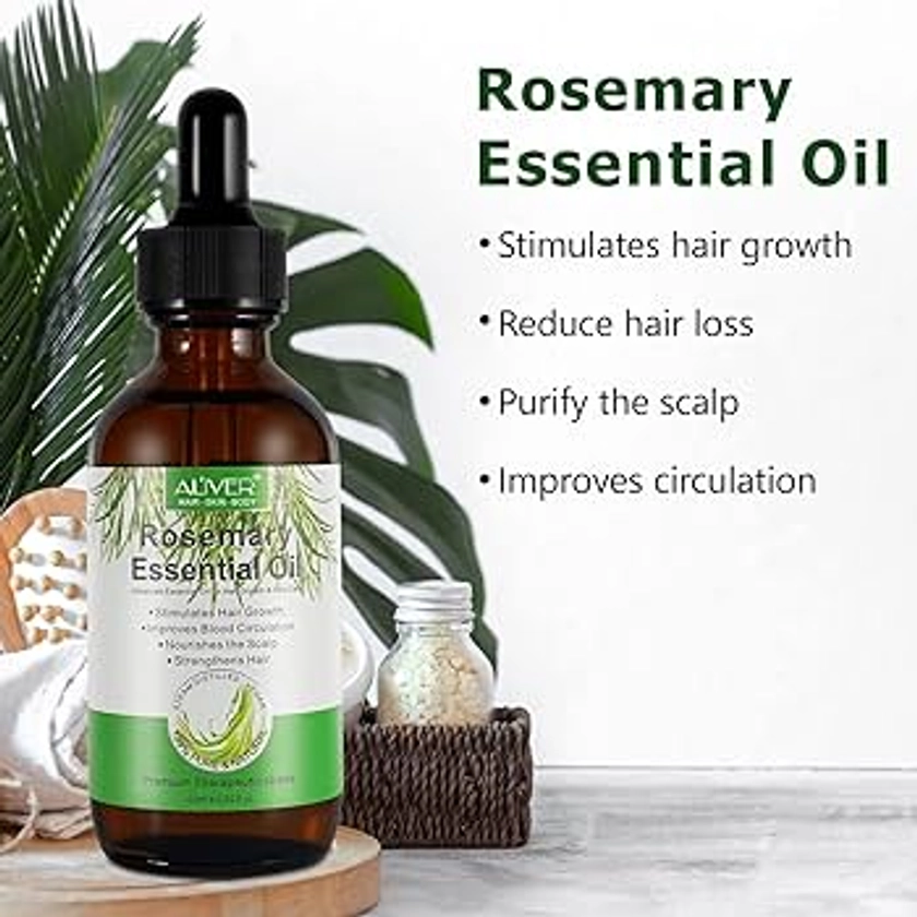 Rosemary Oil for Hair Growth,Skin & Hair Care, Hair Strengthening Oil for Fuller Healthier Hair, Perfect for Aromatherapy, Diffuser, Best Hair Thickening Products(60 ML)