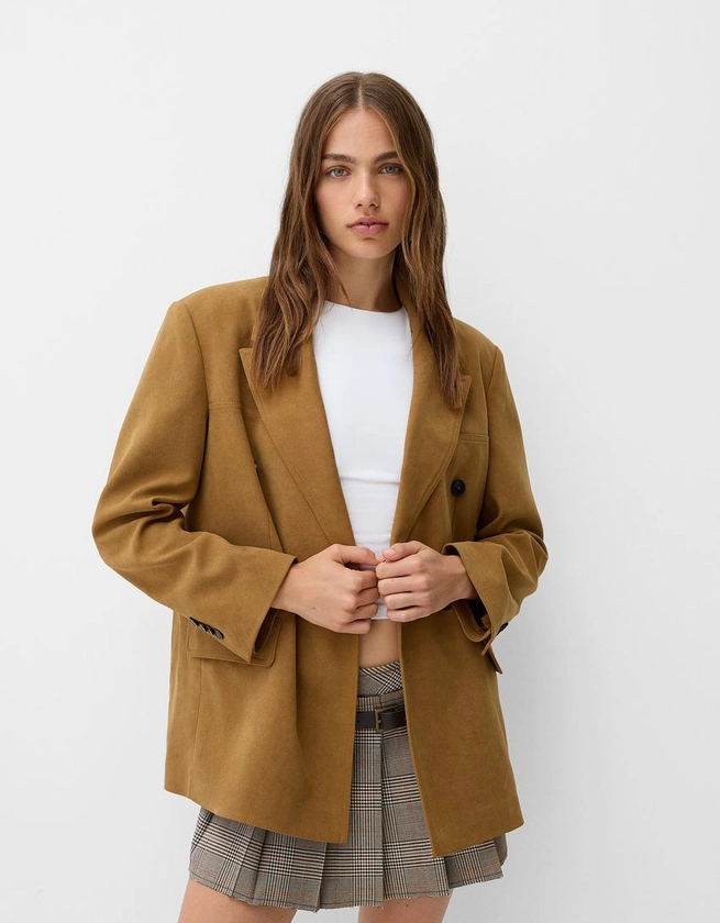 Oversize faux suede blazer - Jackets - Women