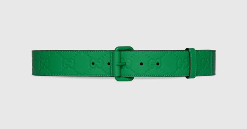 Gucci GG rubber-effect leather belt