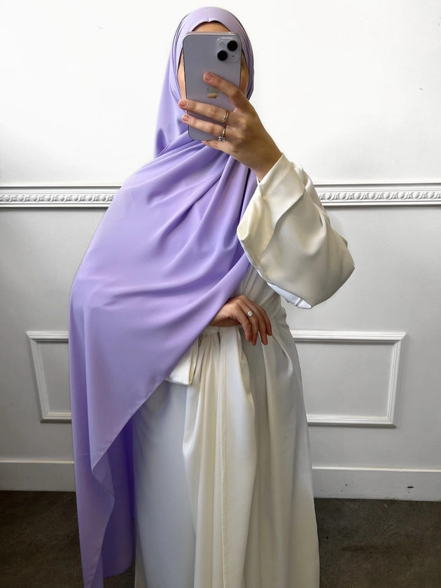 Hijab en soie de Médine violet Lilas