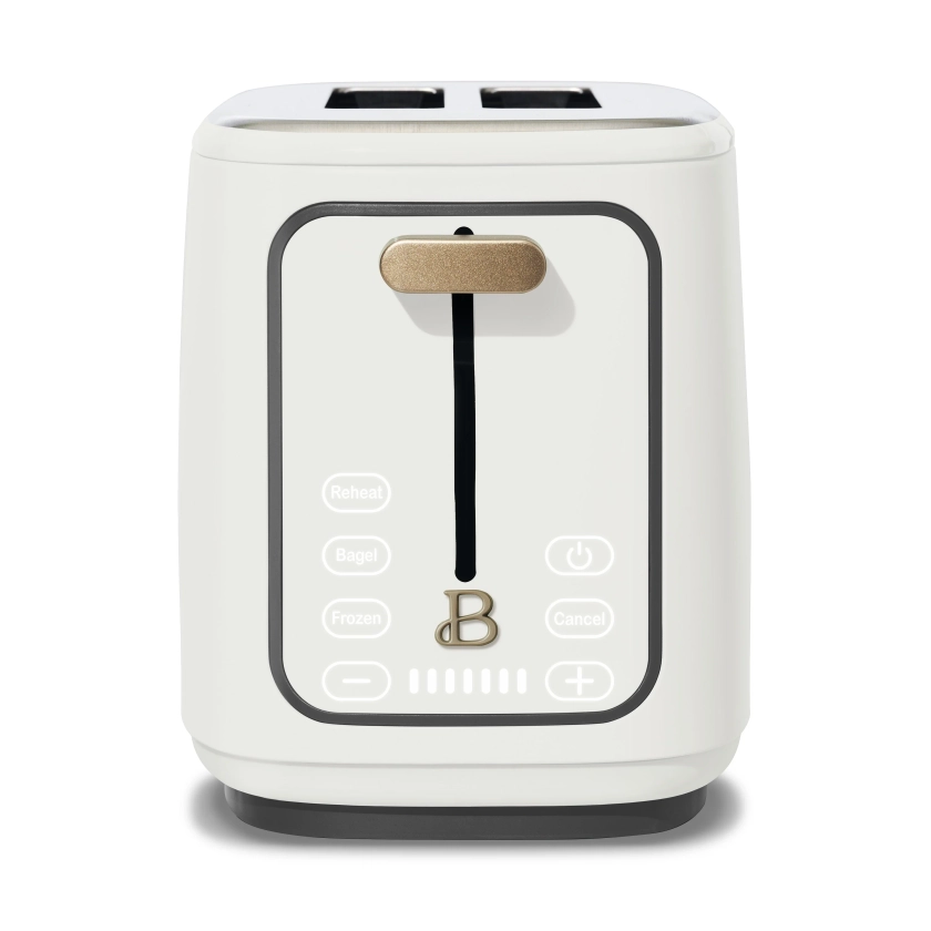 Beautiful 2 Slice Toaster with Touch-Activated Display, White Icing by Drew Barrymore