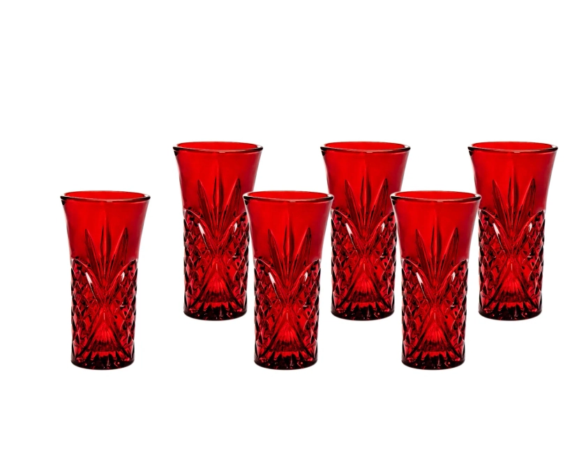 Dublin Crystal Red Shot Glass 2oz