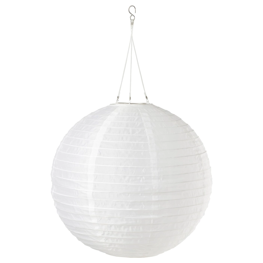 SOLVINDEN LED solar-powered pendant lamp, outdoor/globe white, 45 cm - IKEA