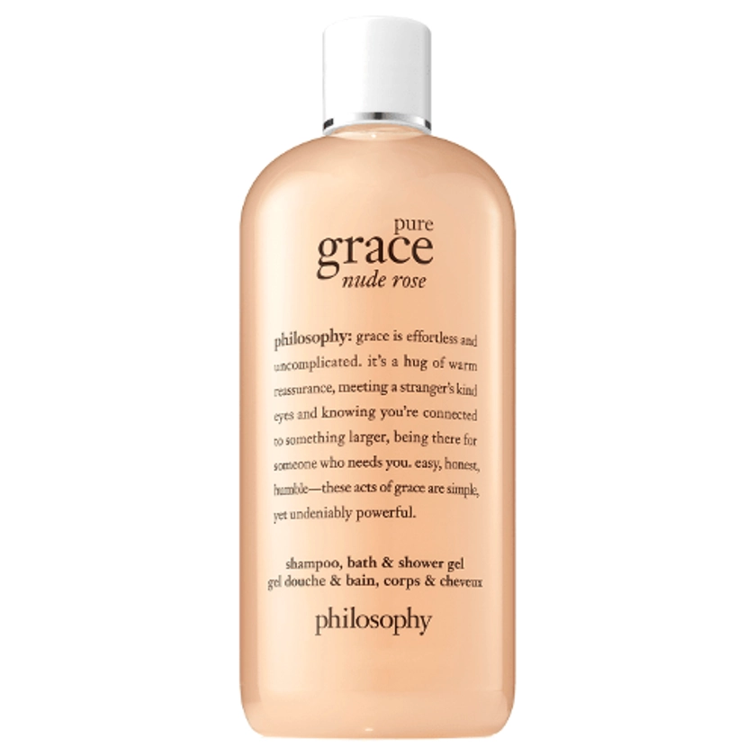 philosophy pure grace nude rose shampoo, bath and shower gel
