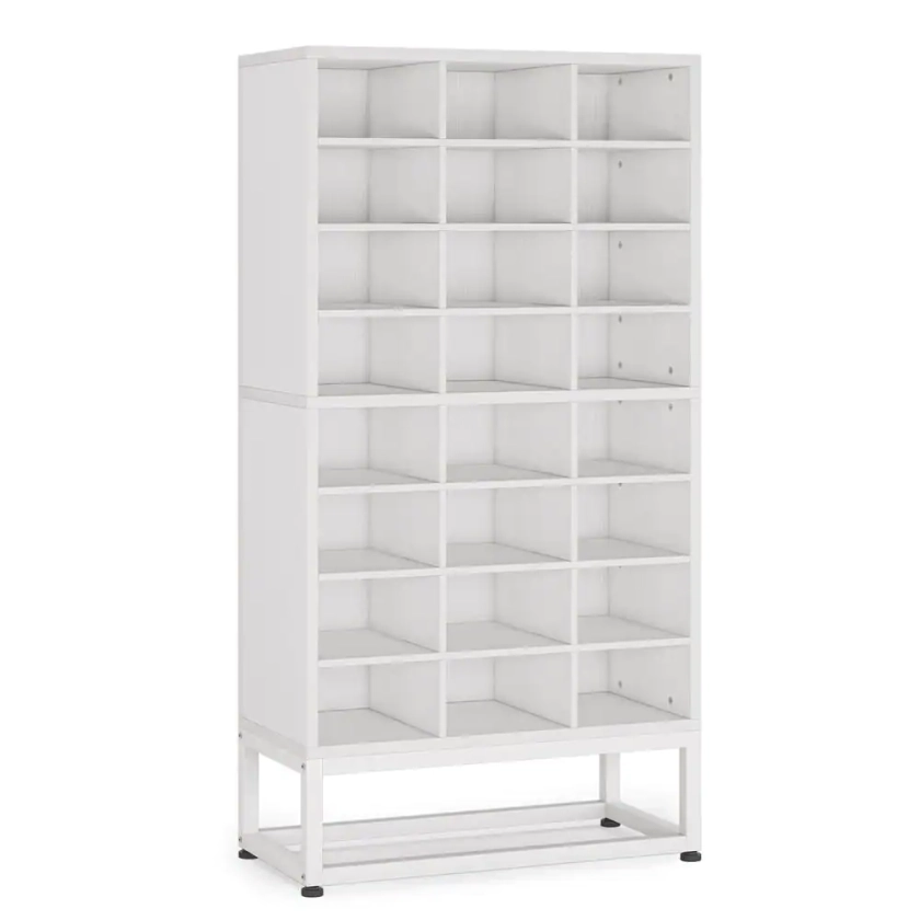 TRIBESIGNS WAY TO ORIGIN 55.11 in. White Wood 8 Shelves Cube Bookcase with Adjustable Shelves HD-XK00039 - The Home Depot