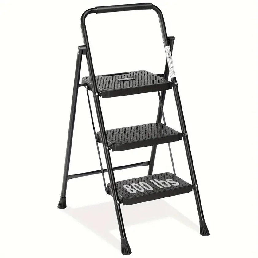 3 Step Ladder Folding Stool Wide Anti slip Pedal 800lbs - Temu