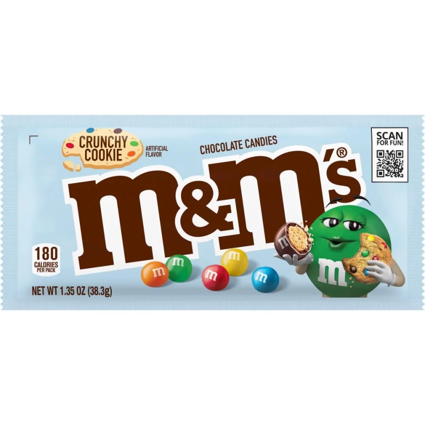 M&M'S New Crunchy Cookie Milk Chocolate Single Size Candy, 1.35 oz Pack - Walmart.com