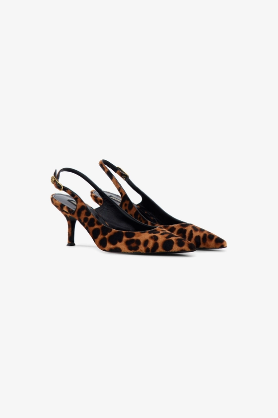 Escarpins Slingback Imprimé Léopard | Marron | Femme | Roberto Cavalli FR