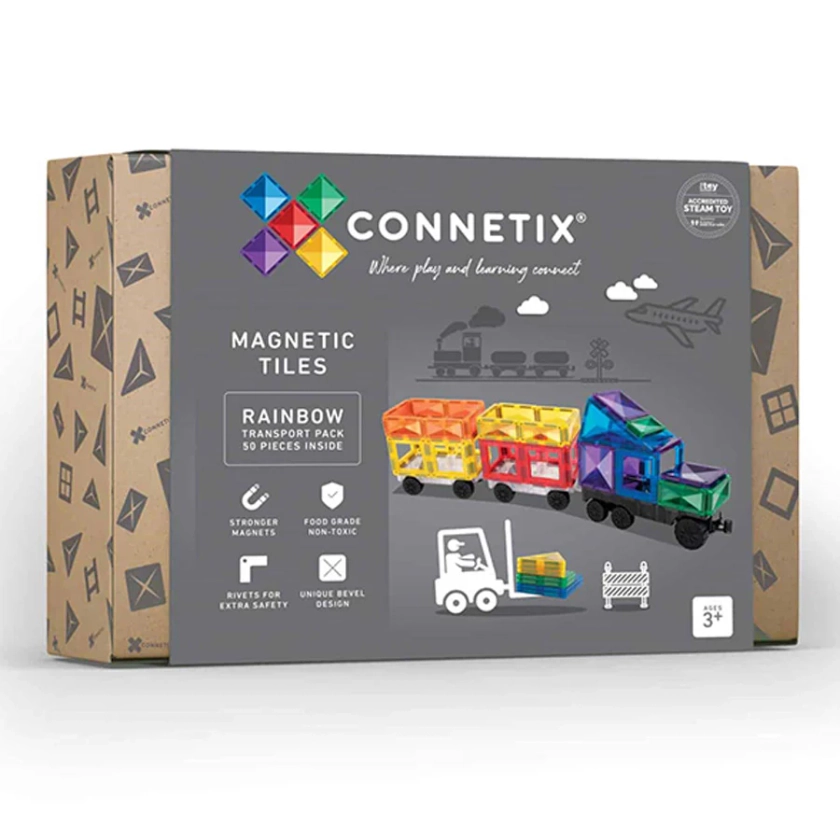 PRE-ORDER Connetix Tiles - 50 Piece Transport Pack | Rainbow